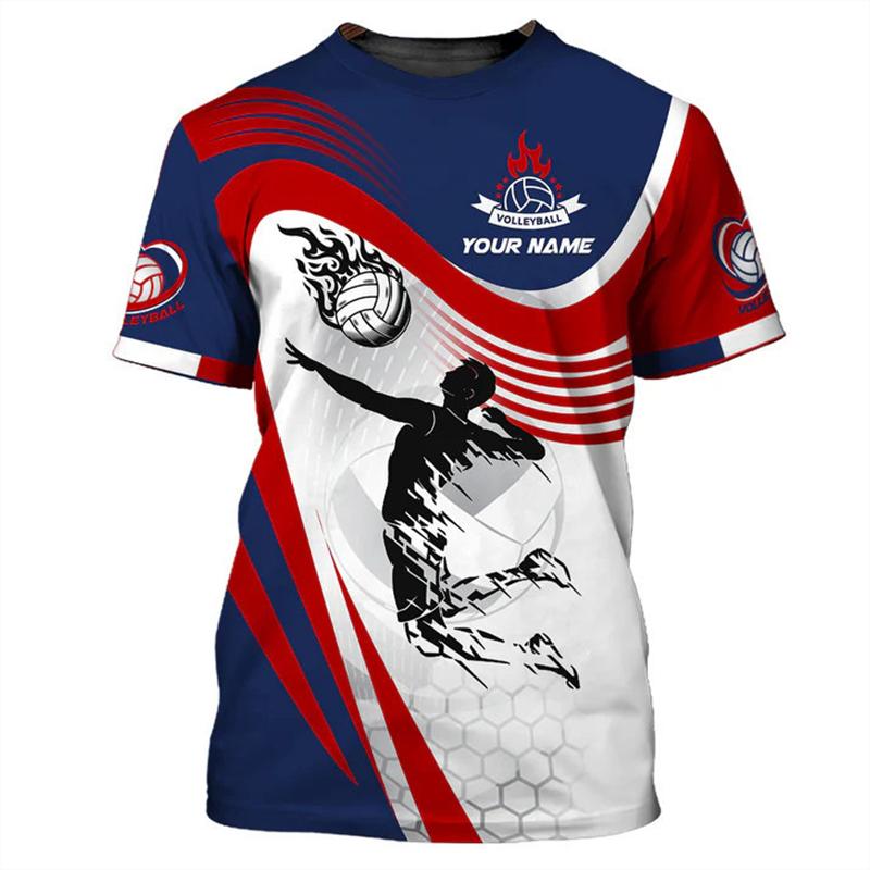 Волейбольная спортивная футболка для мужчин и женщин, повседневная, модная, с коротким рукавом, для улицы, с индивидуальным именем, футболка «сделай сам», 2025
