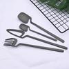4Pcs Black Matte Cutlery Set 304 Stainless Steel Dinnerware Set Gold Knife Fork Spoon Dinner Set Kitchen Flatware Tableware Set