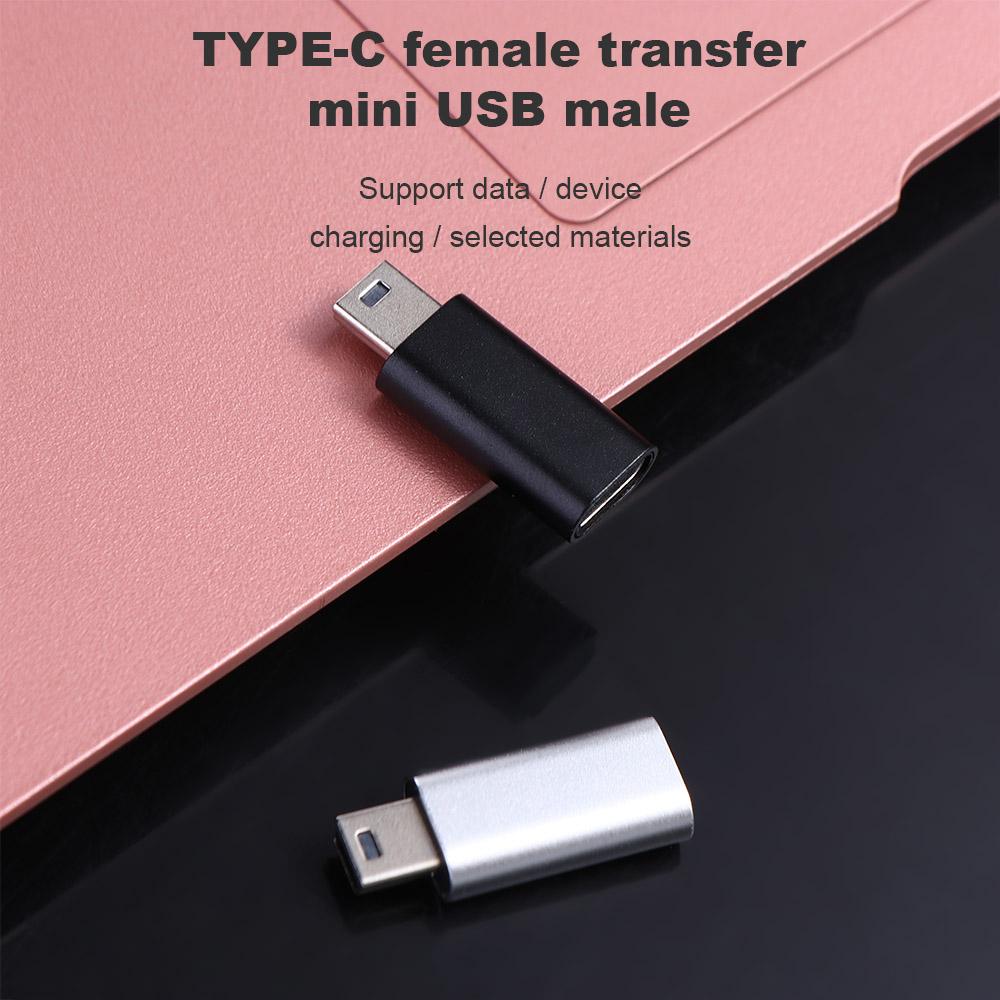 Адаптер OTG с разъемом Mini USB (папа) на USB Type-C (мама) для передачи данных Разъем для передачи данных Адаптер Mini USB на 5 контактов Разъем Mini USB на Type-C