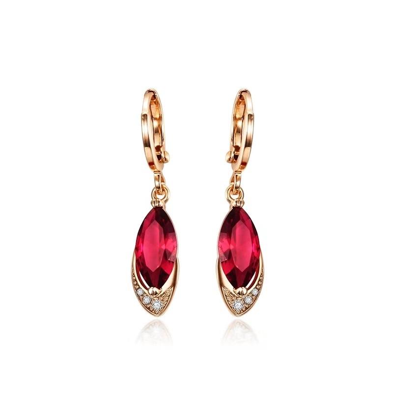 14k Rose Gold Origin Ruby Drop Earring For Women Aros Mujer Oreja Natural Ruby Gemstone Orecchini 14k Rose Gold Bizuteria