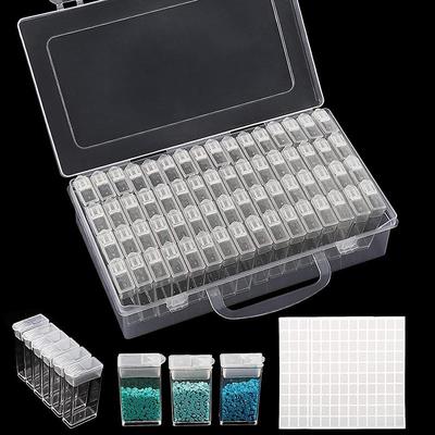 Прозрачный контейнер на 64 ячейки для хранения бусин для DIY Алмазной мозаики и Маникюра