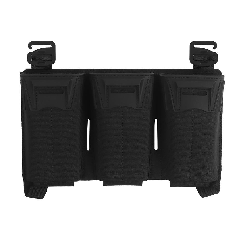 Camo Style Multi-Caliber Triple Mag Pouch for 3Pcs 5.56 MAG/6Pcs 9mm Long Magazine Pouch,Hunting Vest Plate Carrier Accessory