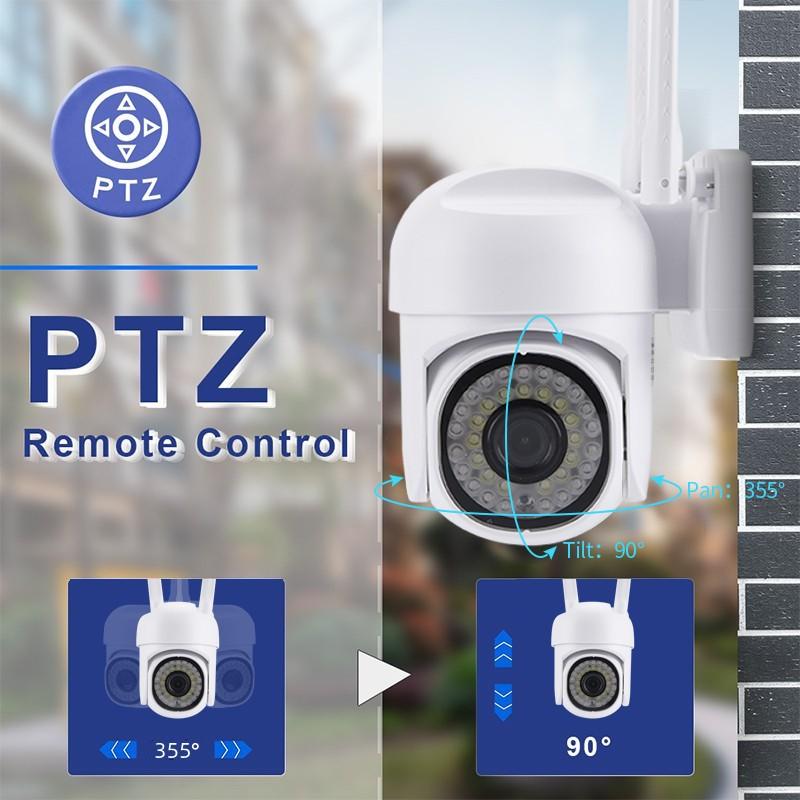 Наружное 1080P Wi-Fi наблюдение, 36 лампочек, PTZ-управление, панорамная IP-камера, полноцветная видеокамера ночного видения, поддержка двусторонней внутренней связи