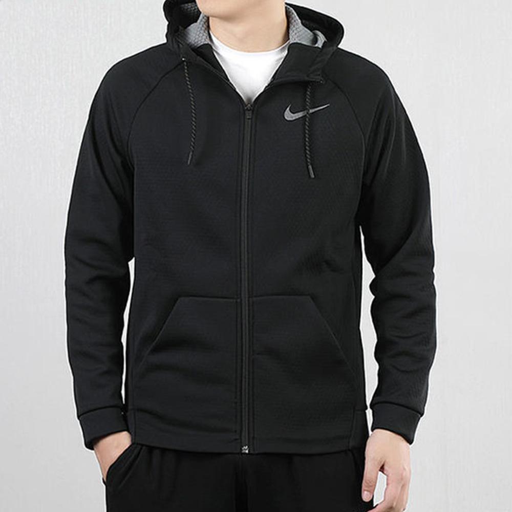 Nike Мужская повседневная спортивная куртка с капюшоном для бега Черная AQ5239-010
