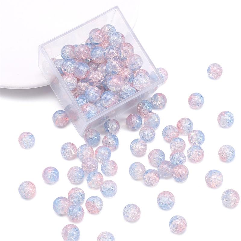 10 мм стеклянные бусины-попки Halo Inside Broken Round Бусины из глазури Ретро-бисер ручной работы Diy Ice Crack Jewelry Бусины-попки для изготовления ювелирных изделий