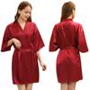 Women's Solid Color Short Silk Robe Bridesmaid Party Satin Robe Bride Wedding Pajamas Home Wear