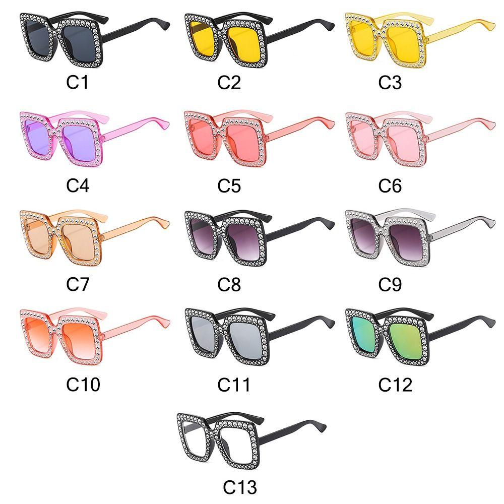 Bling Crystal Sunglasses for Kids Fashion Rhinestone Square Sun Glasses Children Trendy Retro Sparkling Shades UV400 Eyewear