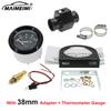 40-120 Celsius Car 52mm Water Temperature Gauge with Adaptor Joint Pipe Radiator 1/8NPT Sensor Racing Water Tank Level Indicator Coolant Temperature