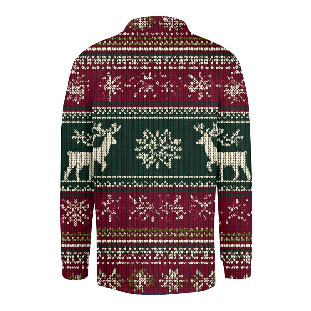 Men's Casual Collared Long-Sleeve Knit Base Layer Top