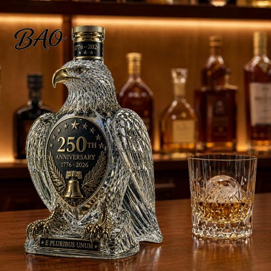 Уникальная бутылка для виски, стеклянный декантер в форме орла, 350 мл, декантер художественной формы к 250-летию для вина, бурбона, декор для бара и подарок мужчинам, декоративный алкоголь