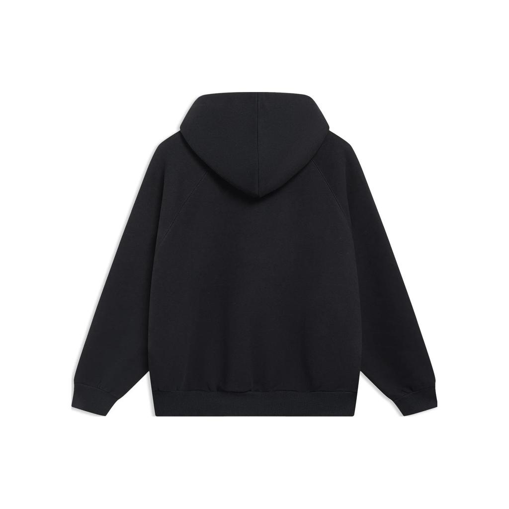 Свободный свитер с вышитыми буквами Li Ning, толстовка унисекс, черный AWDT257-1