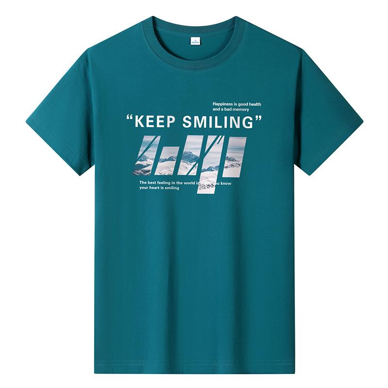 GMXIA Футболка с коротким рукавом из хлопка, мужская модная свободная рубашка с коротким рукавом, с принтом