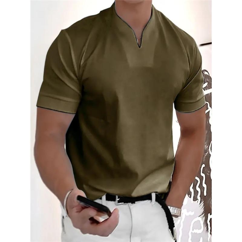 Men Muscle Fitness Sports V Neck Short Sleeve T Shirt For Men