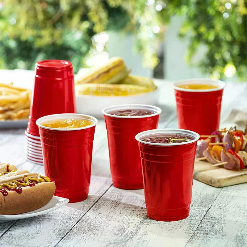 10Pcs 450ml Colorful Disposable Plastic Beer Pong Cups for Party Bar Game Supplies