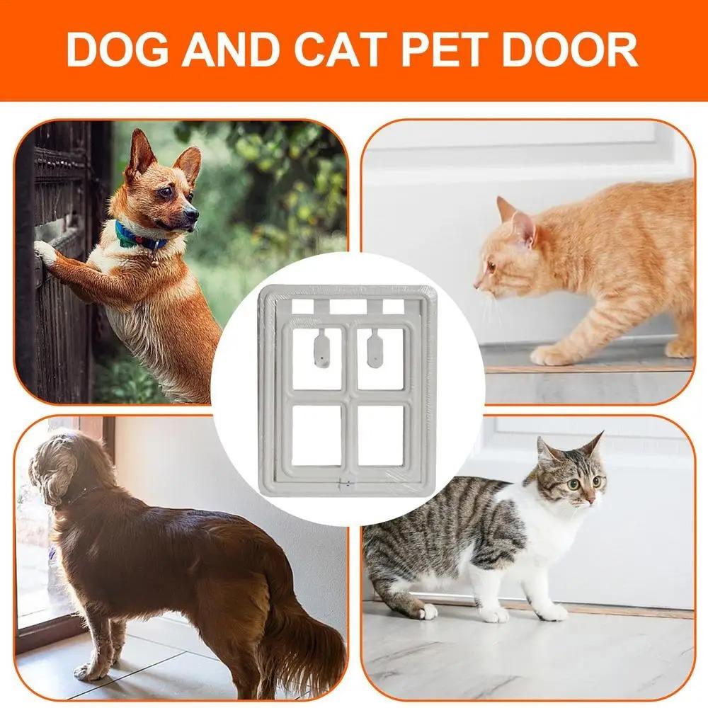 Lockable Pet Screen Door Mosquito Proof Sliding Door Screen Pet Tunnel Cat Door Hole Balcony