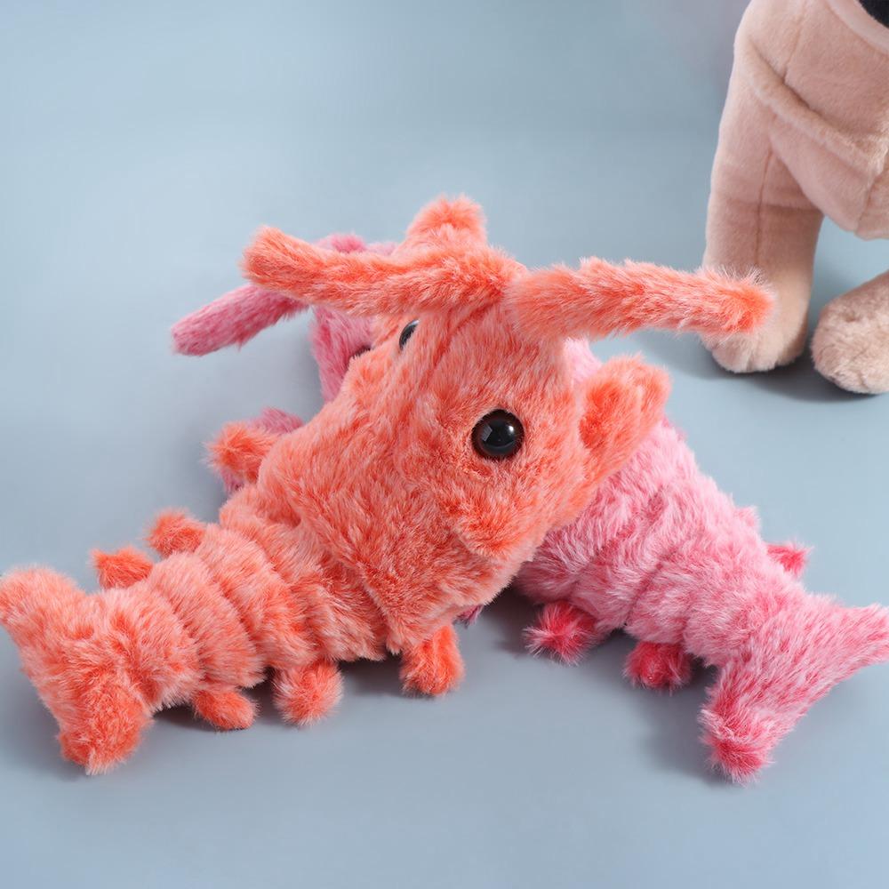USB Charging Lobster Cats Dancing Moving Washable Electric Pet Squeaky Simulation Jumping Shrimp Dogs Interactive Kitten