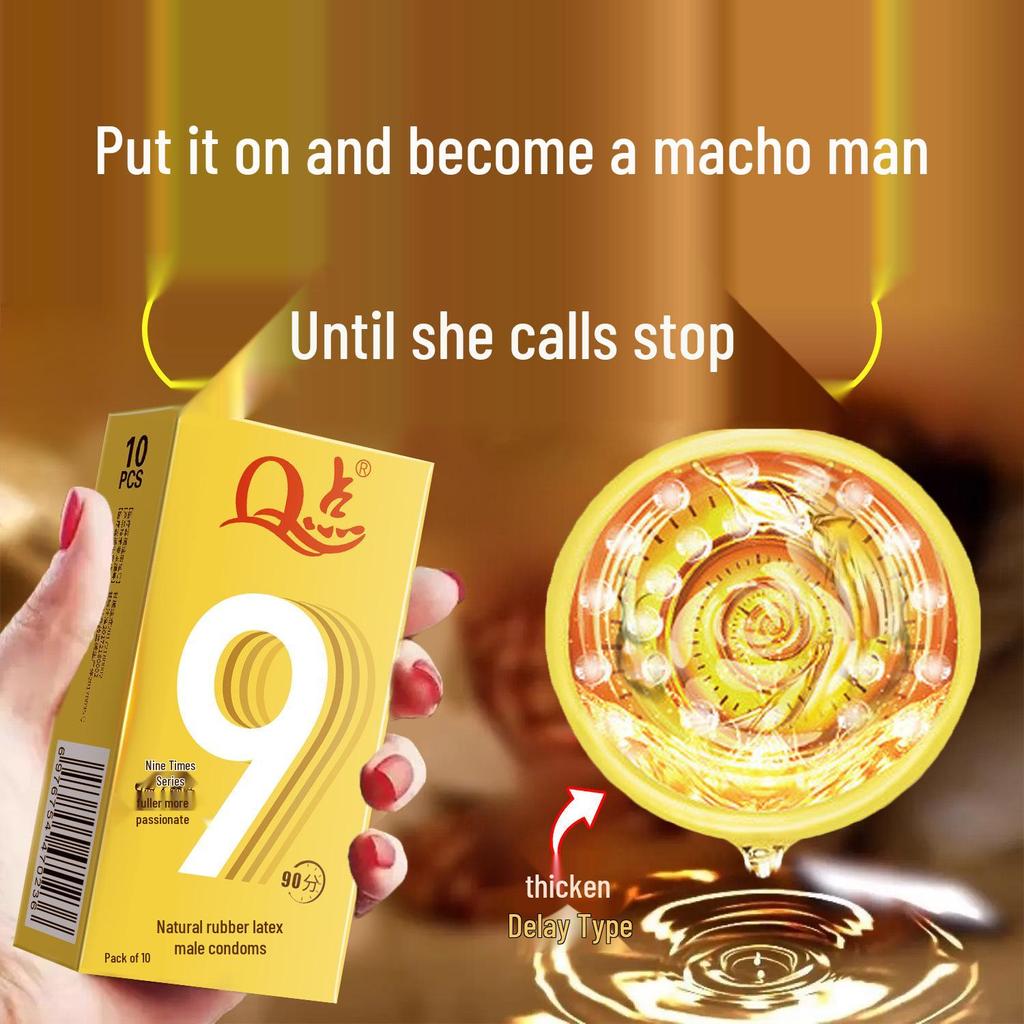Q Point 369 Large Particle Thickened Desensitizing Condoms - Long-Lasting Delay for Men’s Safety by John Super Bird