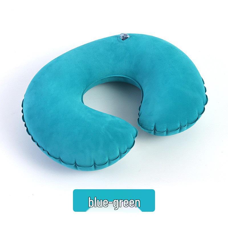 Portable Inflatable U-Shaped Neck Pillow for Travel, Office, Car & Airplane Nap Support