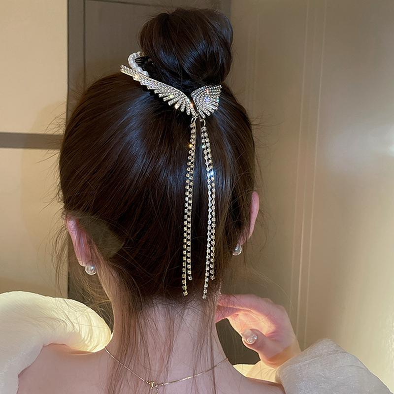 1 шт., заколка для волос с пряжкой в ​​форме хвоста и жемчужной кисточкой