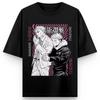 Лето 2026 Новая 100% хлопок Jujutsu Kaisen аниме персонаж узор повседневная унисекс свободная футболка с коротким рукавом Круглая футболка