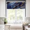 Мраморный ламбрекен для окон/гостиной/кухни/ванной комнаты/фермерского дома, современная темно-синяя абстрактная золотая короткая шторка-ярус с кулиской