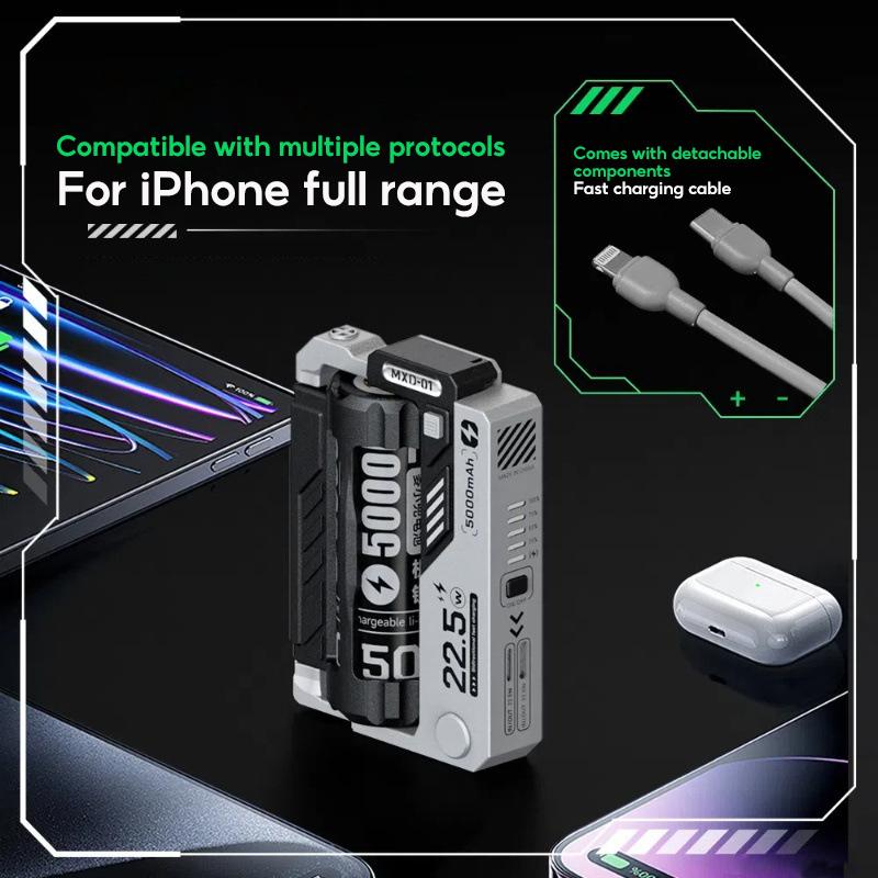Portable Power Bank Removable Replaceable Battery Pack 20000mAh 22.5W Fast Charging External Battery for iPhone Samsung Huawei
