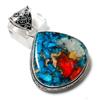 Spiny Oyster Gemstone Handmade 925 Sterling Silver Jewelry Pendant 2.05" I5z08