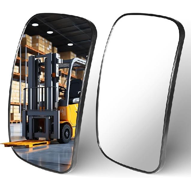 Universal Magnetic Forklift Rearview Mirror 8.2X4.8", Square HD Wide-Angle Convex Mirror Suitable For Tractors, Forklifts - 2 Pcs