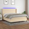 VidaXL Slat Bed Base with Mattress and LED, Upholstered Bed, Double Bed, Adult Bed for Interior Bedroom, 3138498