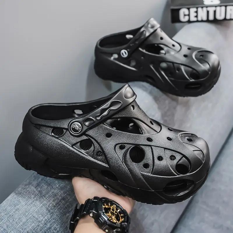 Модная высота Мужская обувь Дырочная платформа Пляжные шлепанцы Дизайнерская Роскошная Маскулино Оригинальные Хлопки 2025 ПВХ Летняя Распродажа Y2k Мужские Тапочки