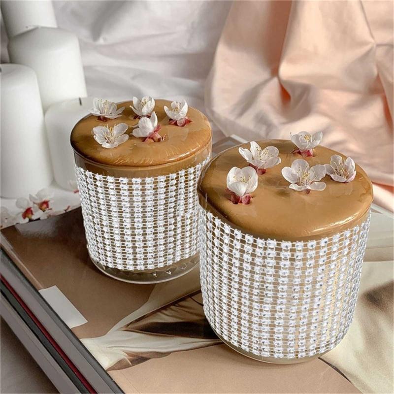 4 рулона по 8 ярдов сетки с кристаллами, сверкающая алмазная лента для рукоделия, украшение для торта на день рождения, свадьбу