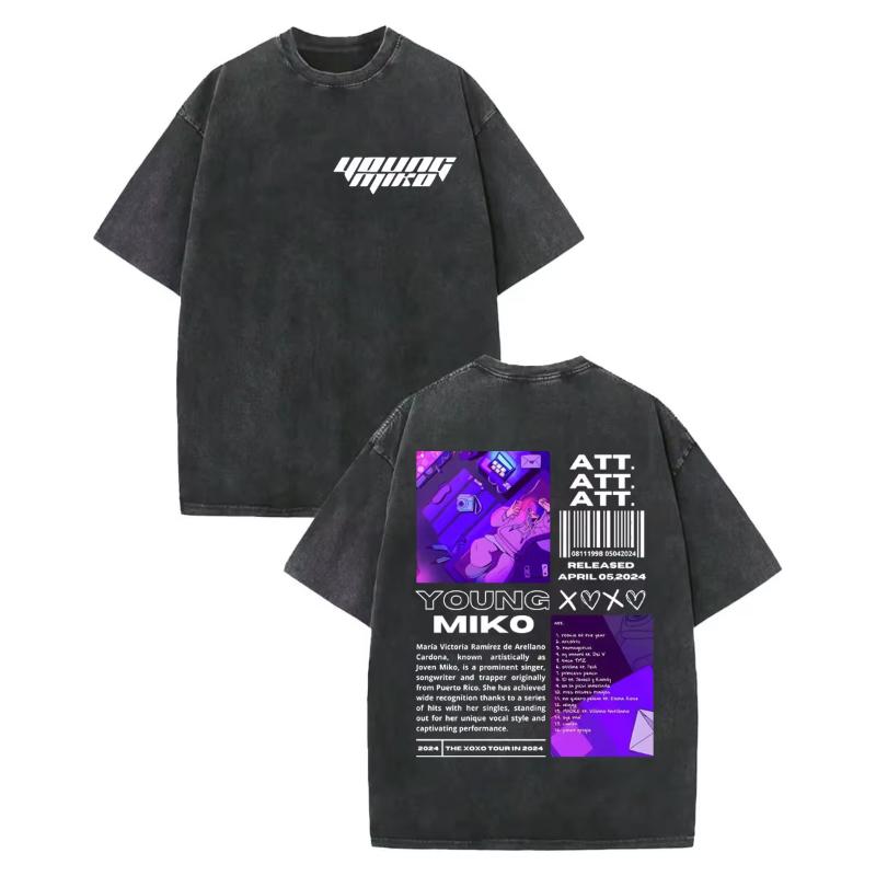 Винтажная стираная футболка с графическим принтом Young Miko Do Not Disturb, модная хип-хоп футболка с коротким рукавом, унисекс, женская оверсайз футболка