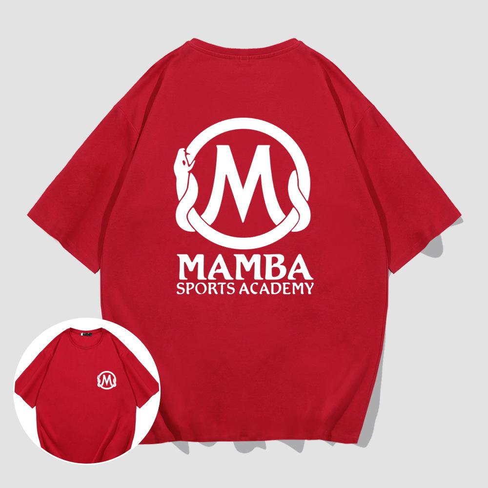 Mamba Memorial Short Sleeve T-Shirt Men's Lakers Black Mamba Teen High School Student Basketball Training Suit