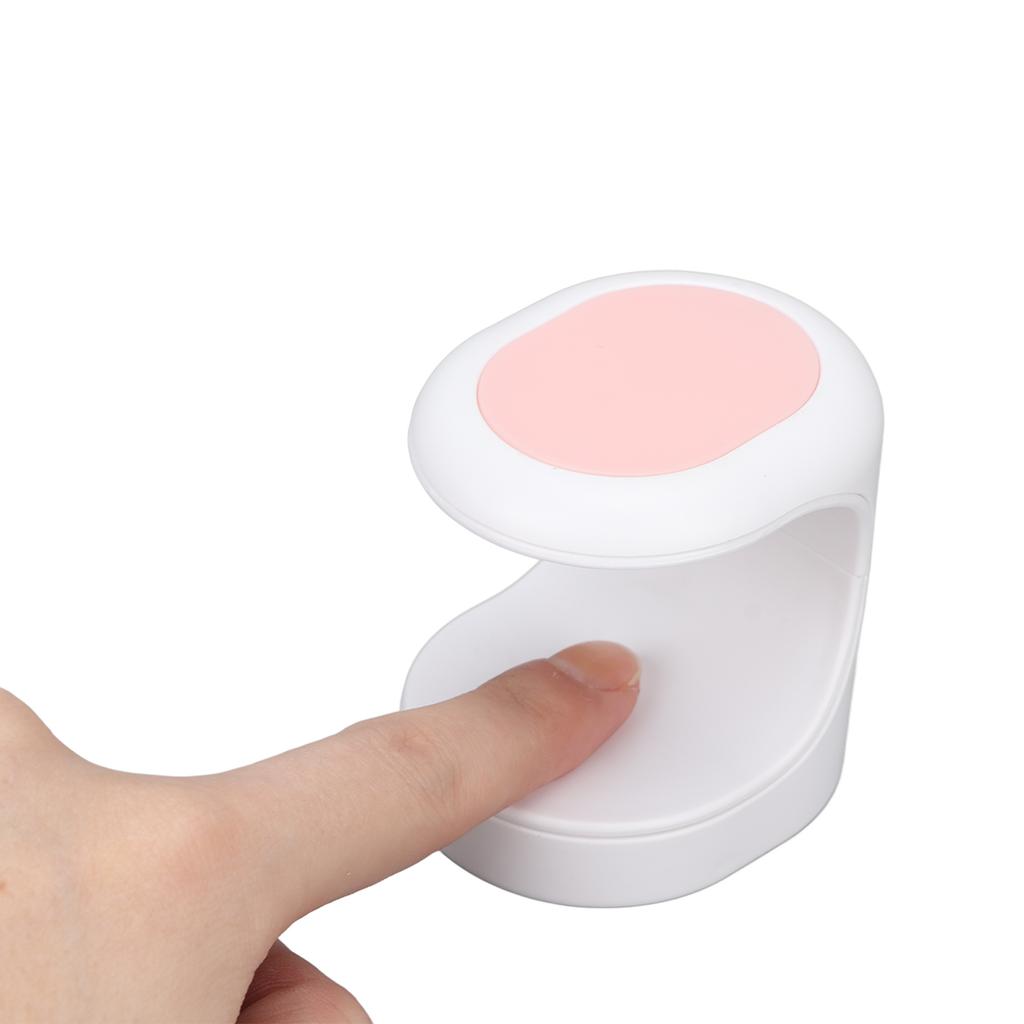 16W Mini UV LED Nail Lamp Portable Fast Drying Nail Gel Dryer for Single Fingernail Pink