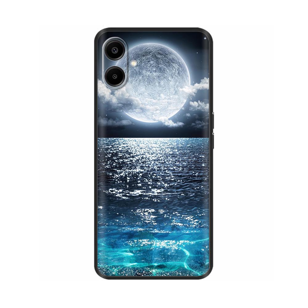 Для Samsung Galaxy A06 Задняя крышка Мягкая Черная с принтом Силиконовый бампер Чехол для телефона для Samsung Galaxy A06 A05 A04 Чехлы Fundas Coque