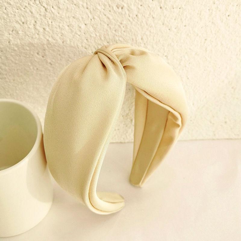 Middle Cross Fashion Headband Women Hair Fabric Craft Solid Color Tie Headdress Hairpin