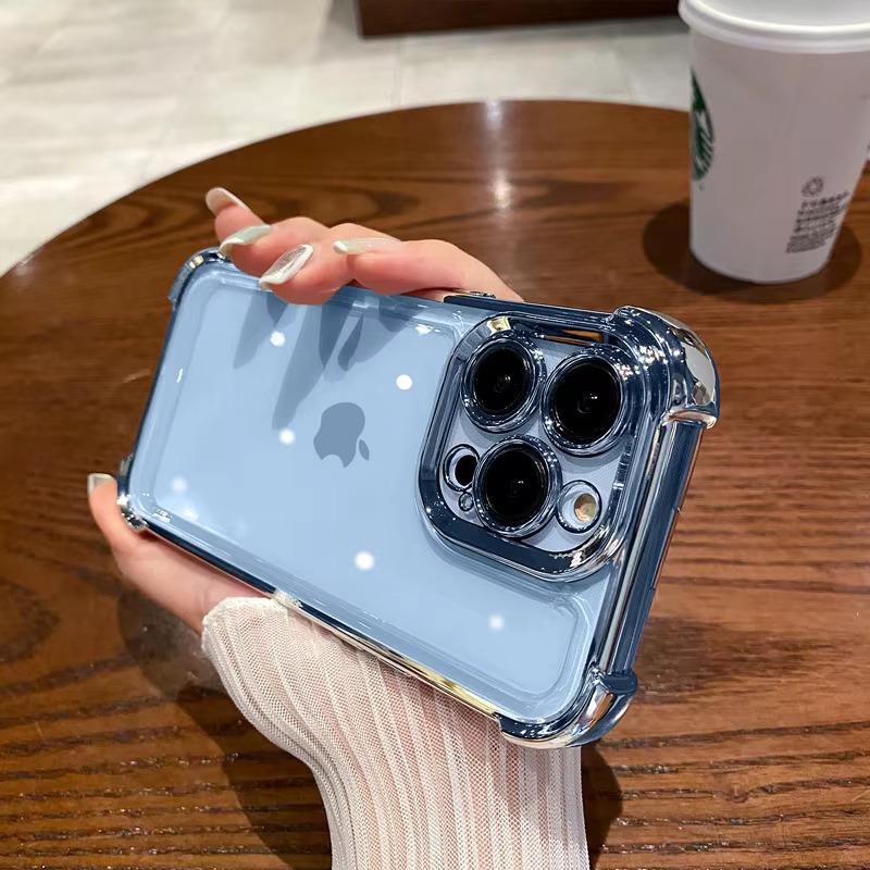 Роскошный фиолетовый прозрачный противоударный чехол для iPhone 14 13 16 15 Pro Max Plus XS XR X с силиконовым мягким покрытием на четырех углах