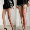 New Fake Tattoo Women's Sexy Printed Tights Perspective Leggings Peony Pantyhose Mesh High Pantyhose Summer