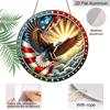 2D Flat 1pc American Flag Aluminum Metal Tin Sign, Freedom Spirit Round Aluminum Sign, Eagle Soaring 7.87X7.87 Round Aluminum Sign - Patriotic Pride