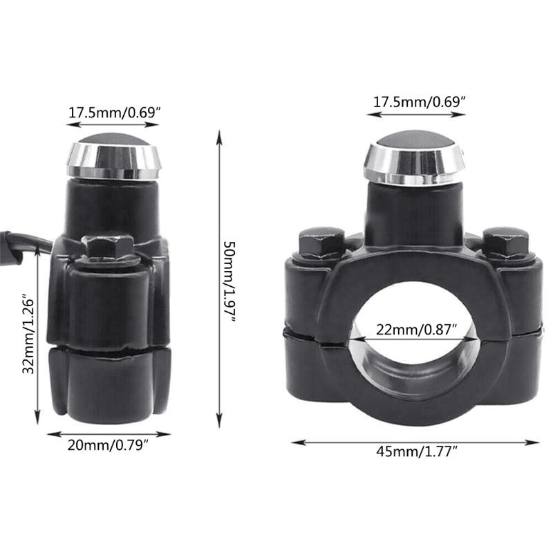 Motorcycle Switch Handlebar Mount Horn Headlight Strobe Momentary Switch Button Aluminum Alloy Interruptor Moto Parts 22mm 7/8"