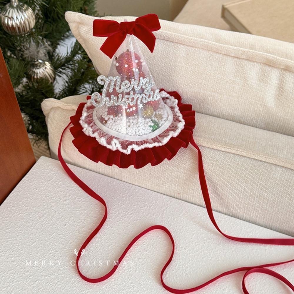 Pointed Santa Hat Headband Shiny Sequin Christmas Hat Hairpin Santa Hat Headwear Little Girls