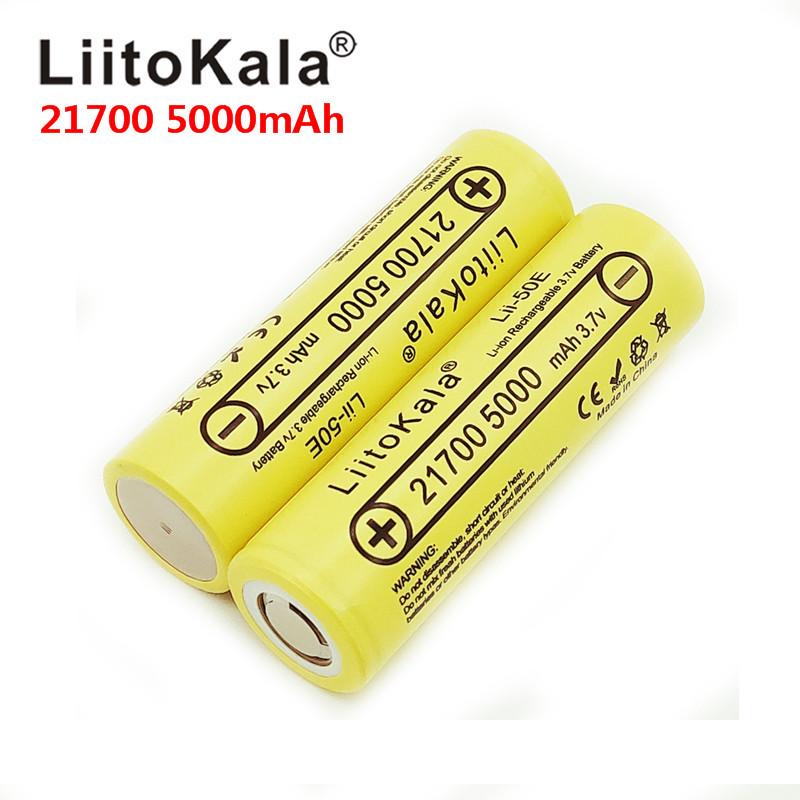 Литий-ионный аккумулятор LiitoKala 50E 21700 5000 мАч 10C для электромобиля