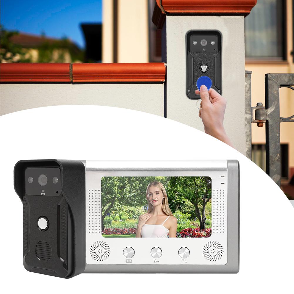 7-дюймовый дверной звонок с ночным видением TFT ID-карта Интерком-камера Видеодомофон