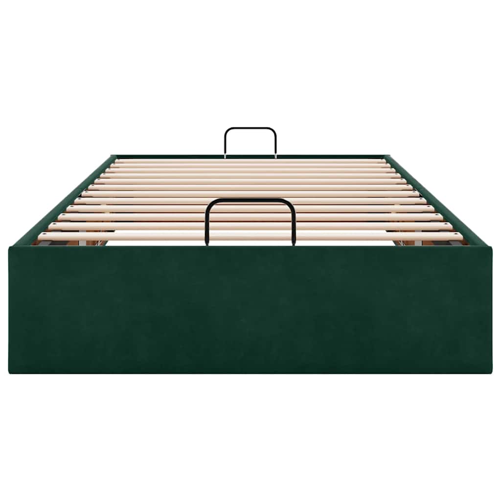 Ottoman Bed without Mattress Dark Green 90 x 200 cm Velvet