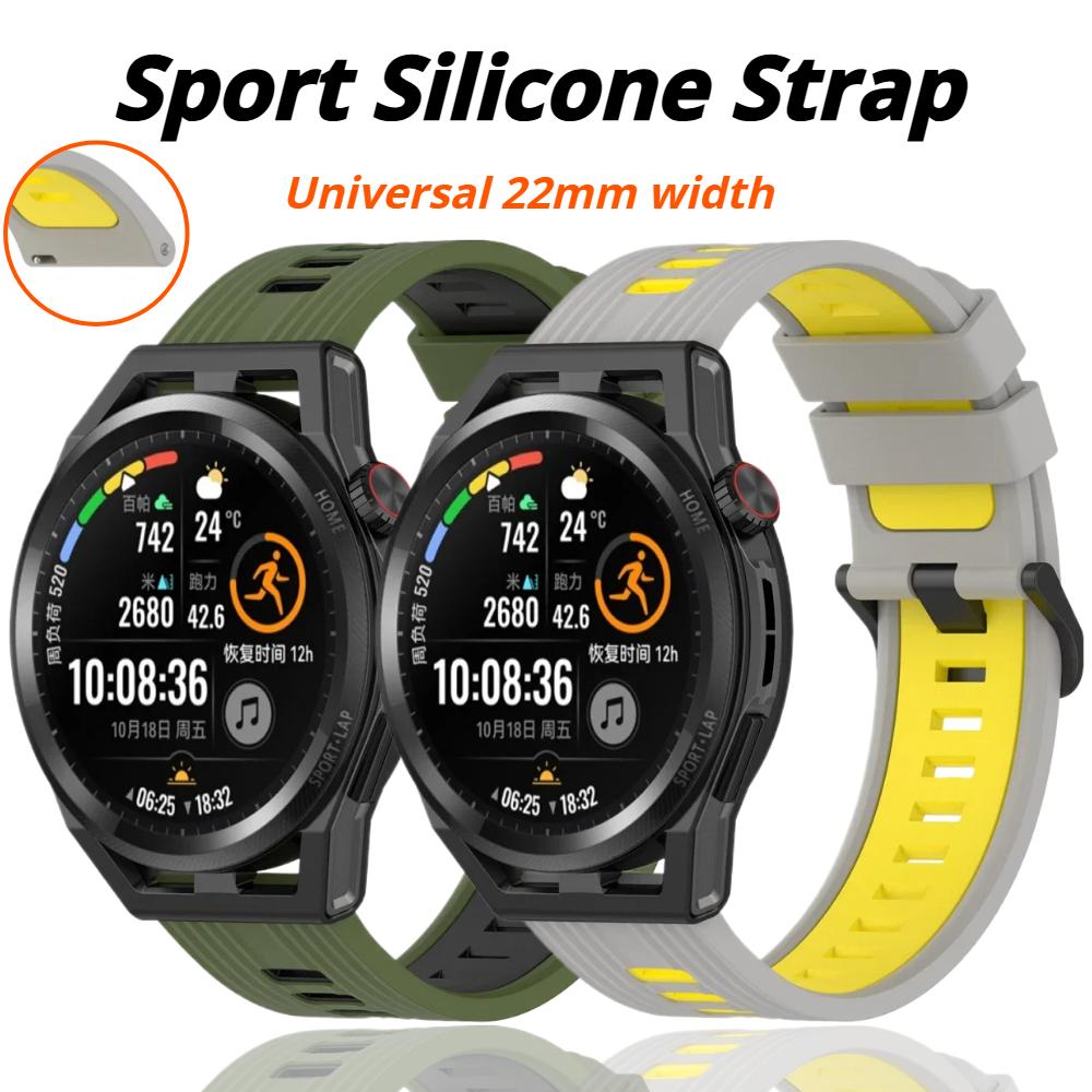 22 мм спортивный силиконовый ремешок для HUAWEI WATCH GT Runner/GT3 46 мм/GT 2e GT2 Pro смарт-часы браслет на запястье аксессуар