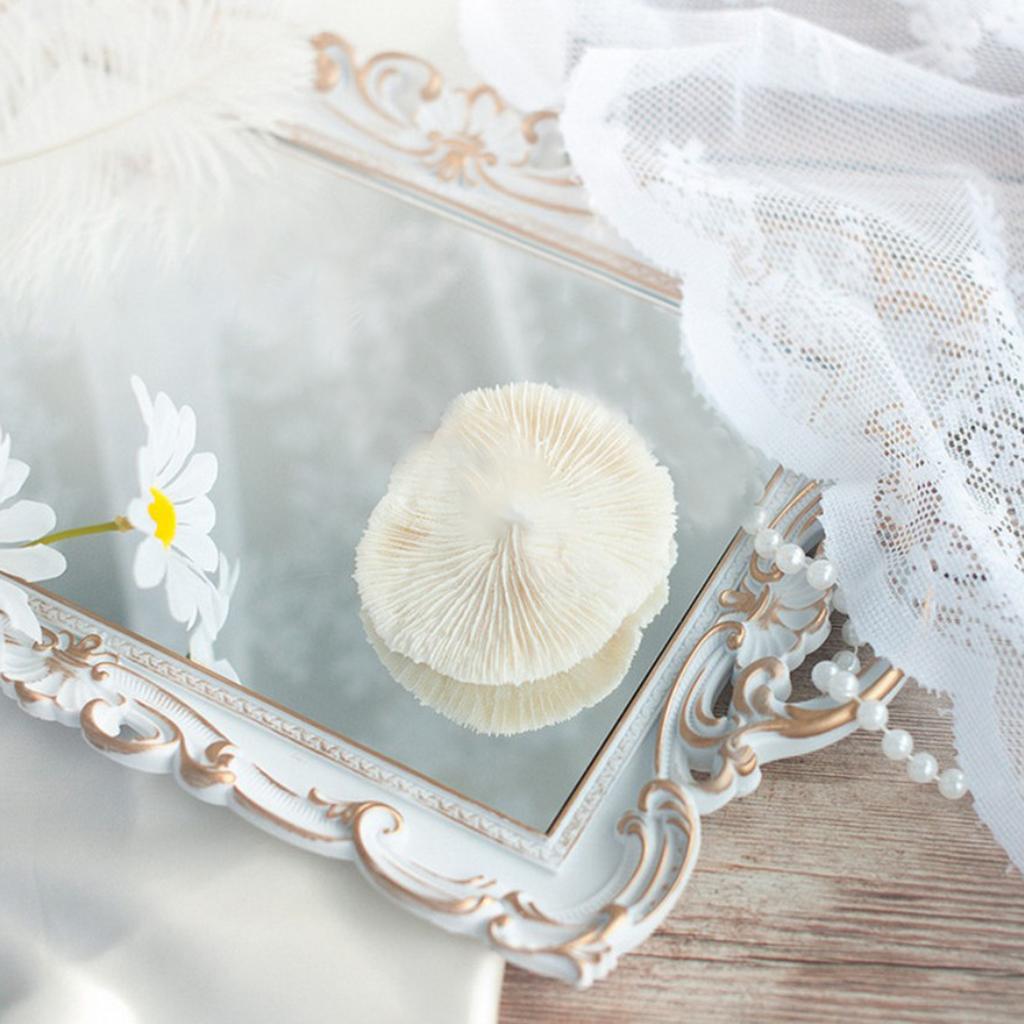 Nordic Retro Mirror Plate Декоративный поднос для свадебных украшений для дома Десертный зеркальный поднос Парфюмерия Туалетный столик Органайзеры для ванной комнаты