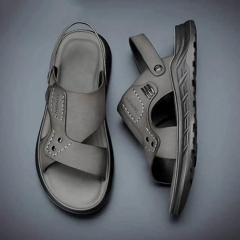 Мужские сандалии Лето 2024 Обувь для мужчин Уличные Стильные Купить Нескользящие Распродажа Дешевая Ликвидация Взрослые Высокое Качество Тренд 39