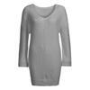 Fashion Women Casual Solid Long Sleeve Jumper V-Neck Lazy Loose Sweater Blouse