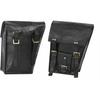 Side Black Leather 2 Pouch Saddle Panniers Bags Saddlebags Motorcycle 2 X Both