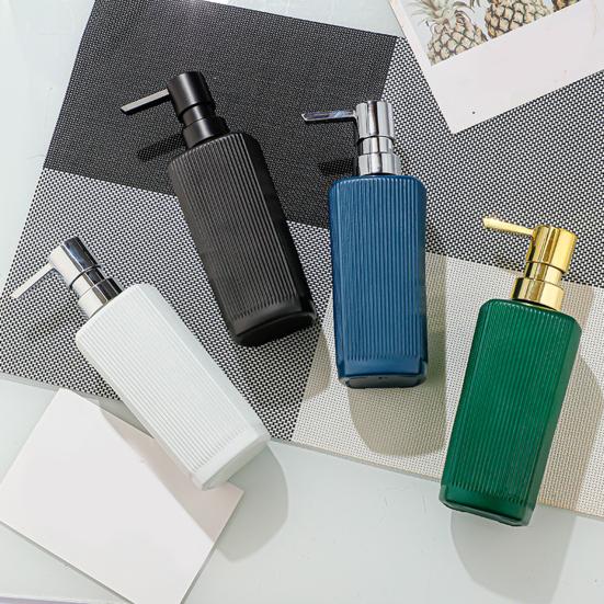 350ML Glass Refillable Soap Dispenser Clear Press Portable Leak Proof Reusable Multifunctional Lotion Shampoo Mouthwash Cosmetic Refillable Bottle